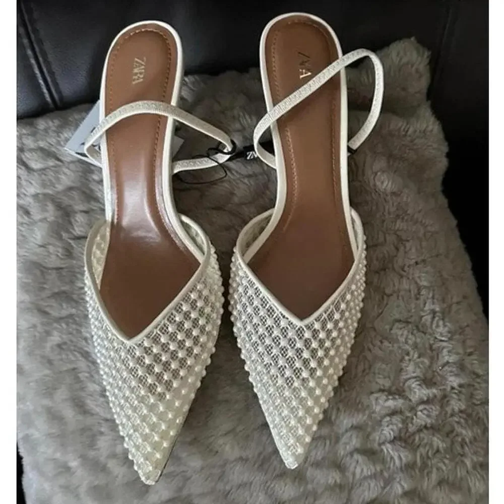 ZARA Blogger Fave!!! Embellished Slingbacks NWT US 7.5